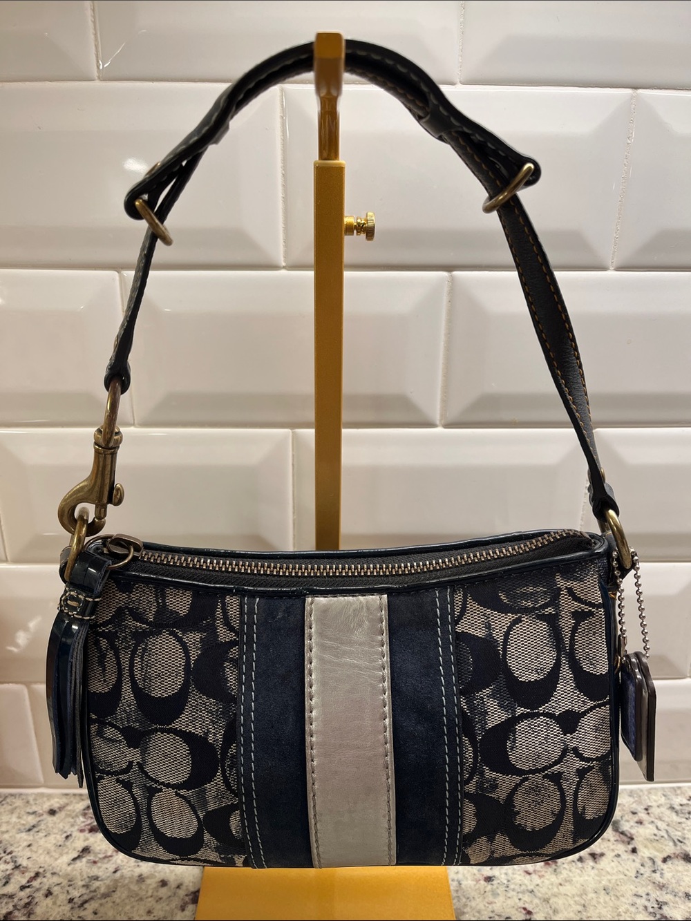 Coach Vintage Denim Signature Demi Bag with Tie Dye Accents EUC - Picture 5 of 13
